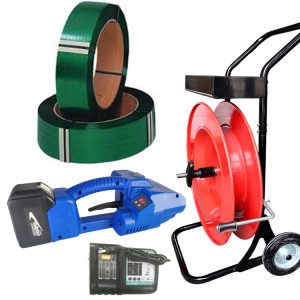 poliesterio pakavimo juostų komplektas NEO2 9-16 mm PET juostų vežimėlis